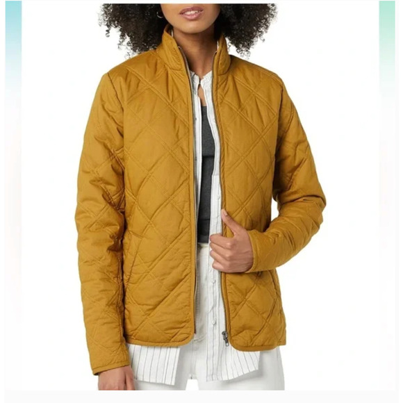 Amazon Essentials Jacket Womens Medium Brown Quilted Zip Lightweight Casual NEW - Picture 1 of 10